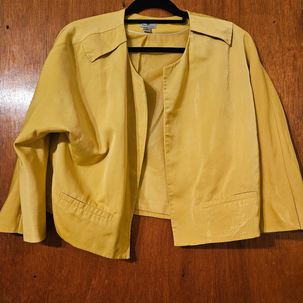 Worthington womens cropped yellow jacket